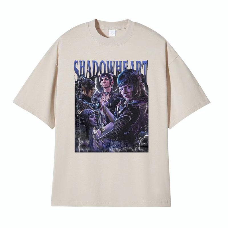 Shadowheart Baldurs Gate 3 Vintage T Shirt Mens Women Clothing Fashion Gothic Tshirts Male Cotton Oversized Tshirt Streetwear