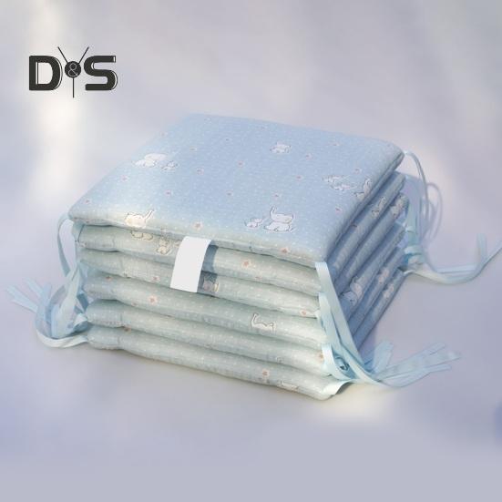 6-teilige Krippeneinlage zum Zahnen, 11,8 x 11,8 Zoll, Antikollisions-Babybett-Stoßstangenpolster, Krippenseitenschutz, Kinderbettschienenschutz