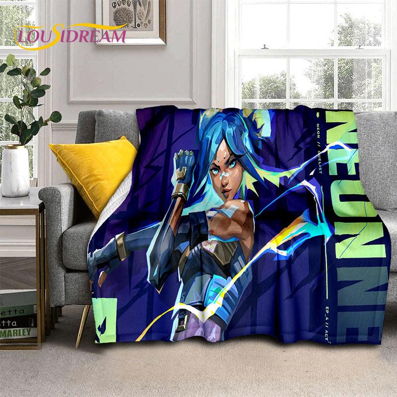 Cartoon Game VALORANT Gamer 3D Blanket,Soft Throw Blanket for Home Bedroom Bed Sofa Picnic Travel Office Rest Cover Blanket Kids