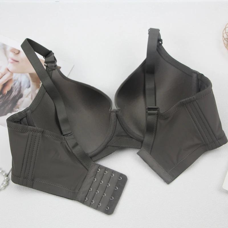 Roupa Íntima de Recolhimento Sem Costura Top Ajustável de Suporte Sutiã Anti-Flacidez Confortável para Mulheres Cor Sólida Sutiã Fino