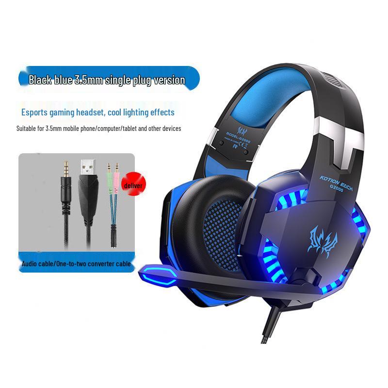 Casque Gaming Circum-Aural Inzhuo G2000 avec Microphone, Basses Profondes pour Musique sur Ordinateur Portable/de Bureau