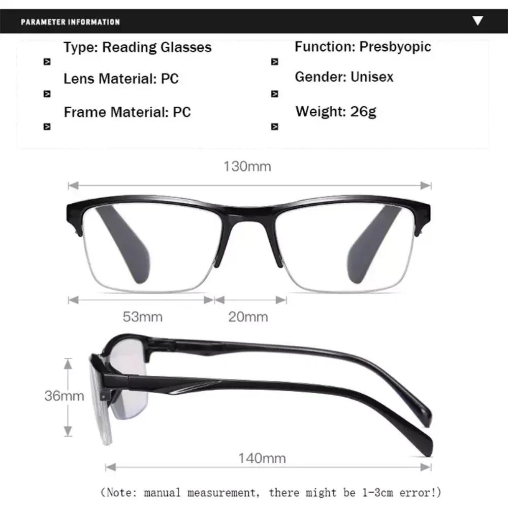 Men Reading Glasses Half-Frame Ultrlight Presbyopia Glasses 2023 Women Eyewear +0.75 To +4.0 Unisex Reading Glasses