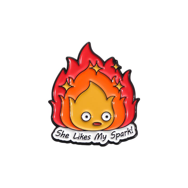 

Adorable Cartoon Flame Shaped Brooch Creative Fire Character Pin Accessory For All QHXZ724