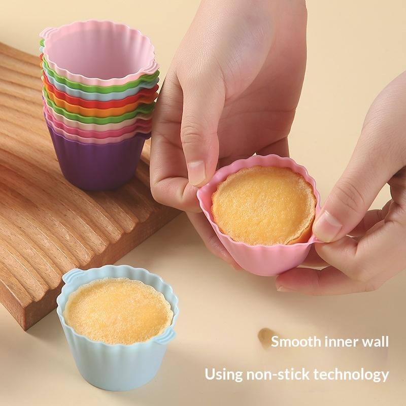 5 Pezzi Stampo per Torta in Silicone a Doppia Orecchia Rotondo Cupcake Muffin Stampo da Cottura Contenitore per Alimenti Strumento per Decorazione Torta Fai-da-te Scatola Portaoggetti