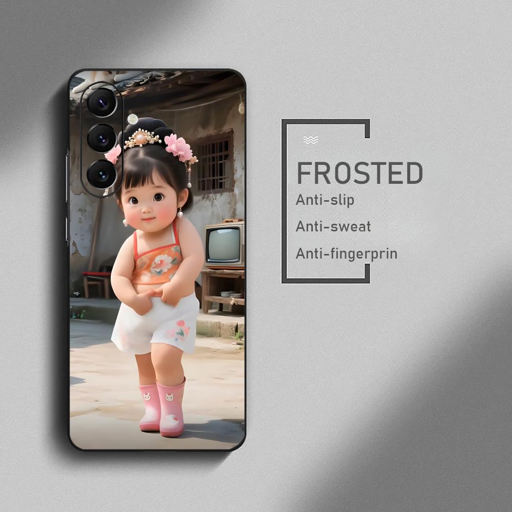 Popular Dancing Baby Cute Phone Case For Samsung Galaxy S26 S25 S24 S23 S22 S21 Plus Ultra Note20 Soft Black