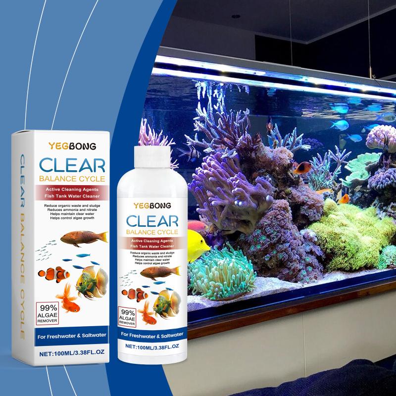 Aquarium Sludge Remover Bio Enzyme Clarifier Algae Control Cleaner Aquariums Cleaner Fish Tanks Safe Stain Reduce Algae Remover