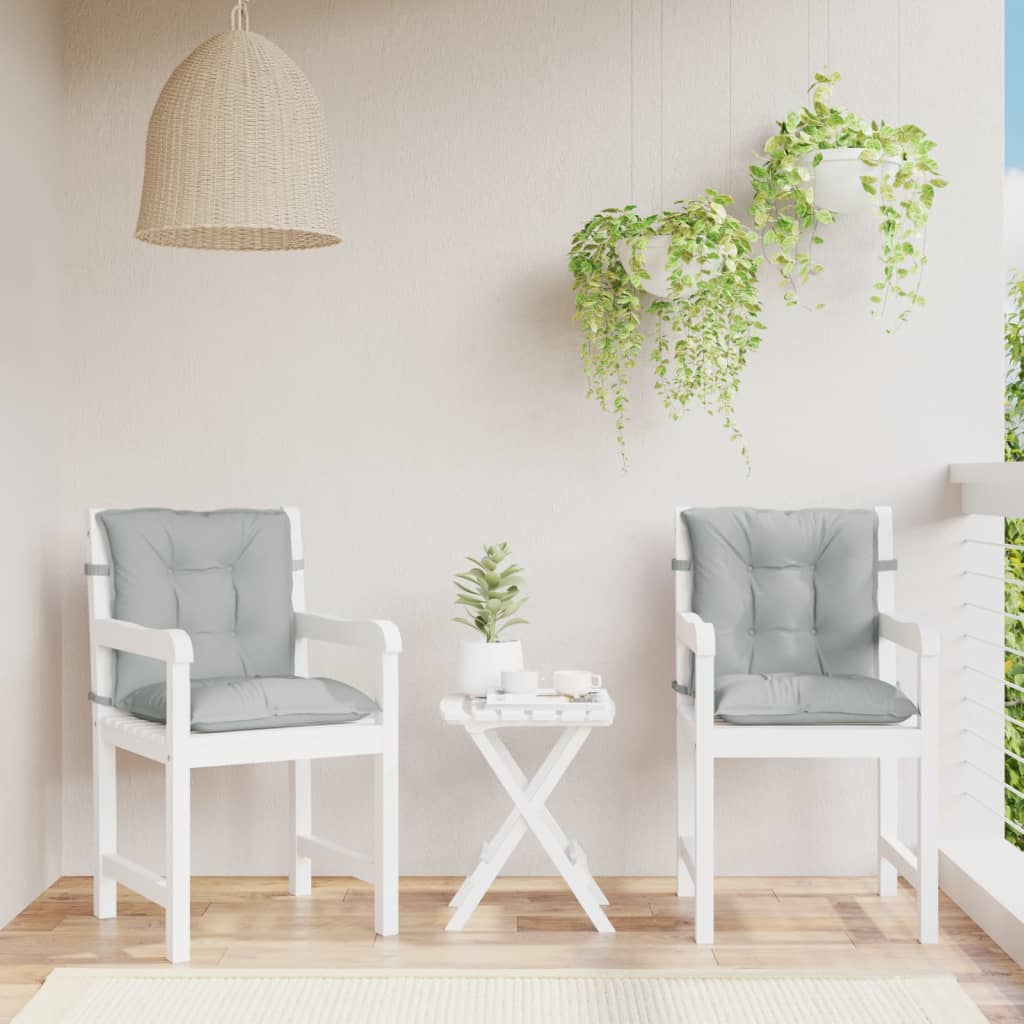 Low Back Chair Cushions 2 Pcs Light Grey Melange 100 X 50 X 7 Cm Fabric