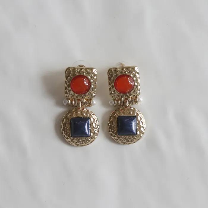 _JJ17 Antique Point Drop Bold Earrings