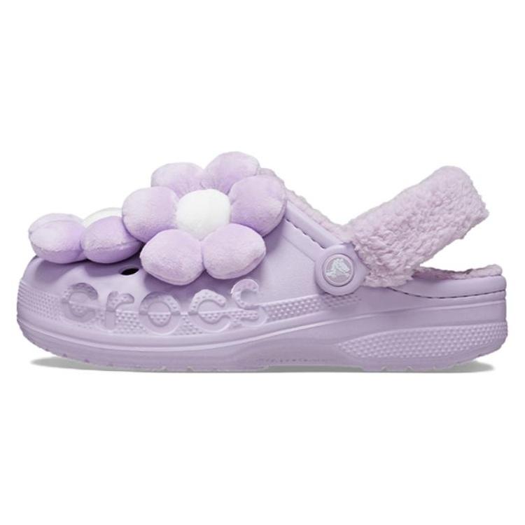 (WMNS) Crocs Baya Lined Fuzz Strap Singles Day Purple White Women s 209234-90H EU 36-37