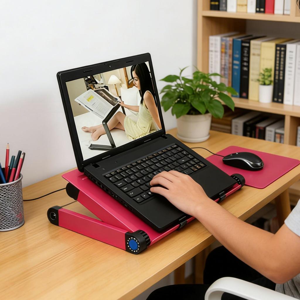 Portable Laptop Desk Notebook Stand Table Tray with Mouse Holder Sofa Bed