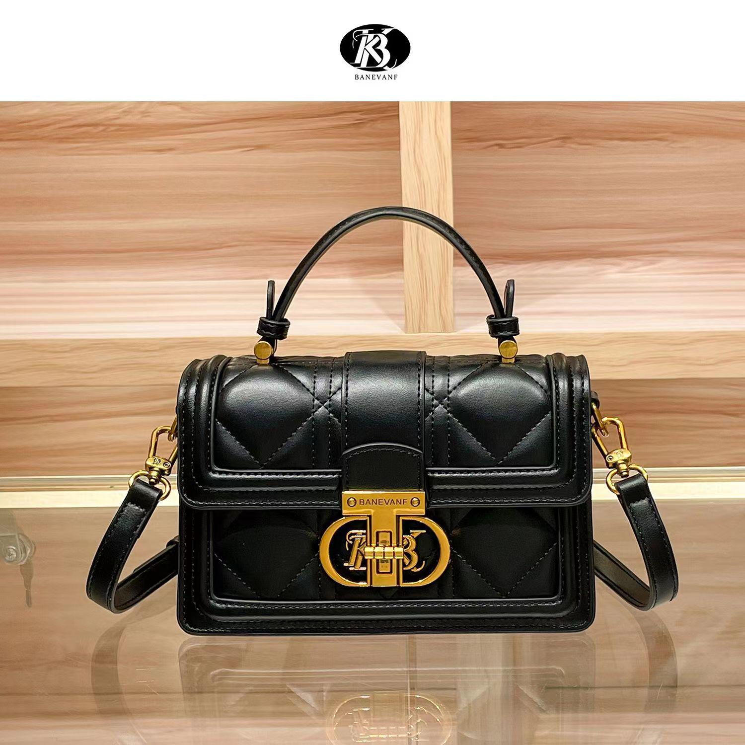 

Сумка BANEVANF Princess Banni 2024: Блокировка «Бриллиантовая решетка», Универсальная сумка кроссбоди и на плечо для женщин. чёрный