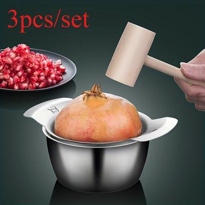 3pcs/set,Pomegranate Peeling Tool Set,304 Stainless Steel Meat Picker,Pomegranate Peeler Fruit Peeler,Stainless Steel Pomegranate Arils Removal Tool
