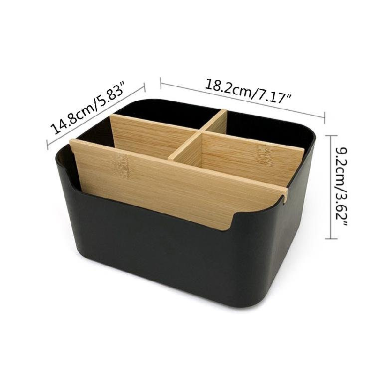 Space Saving Wood Pen Holder Storage Case Remote Storage Holder