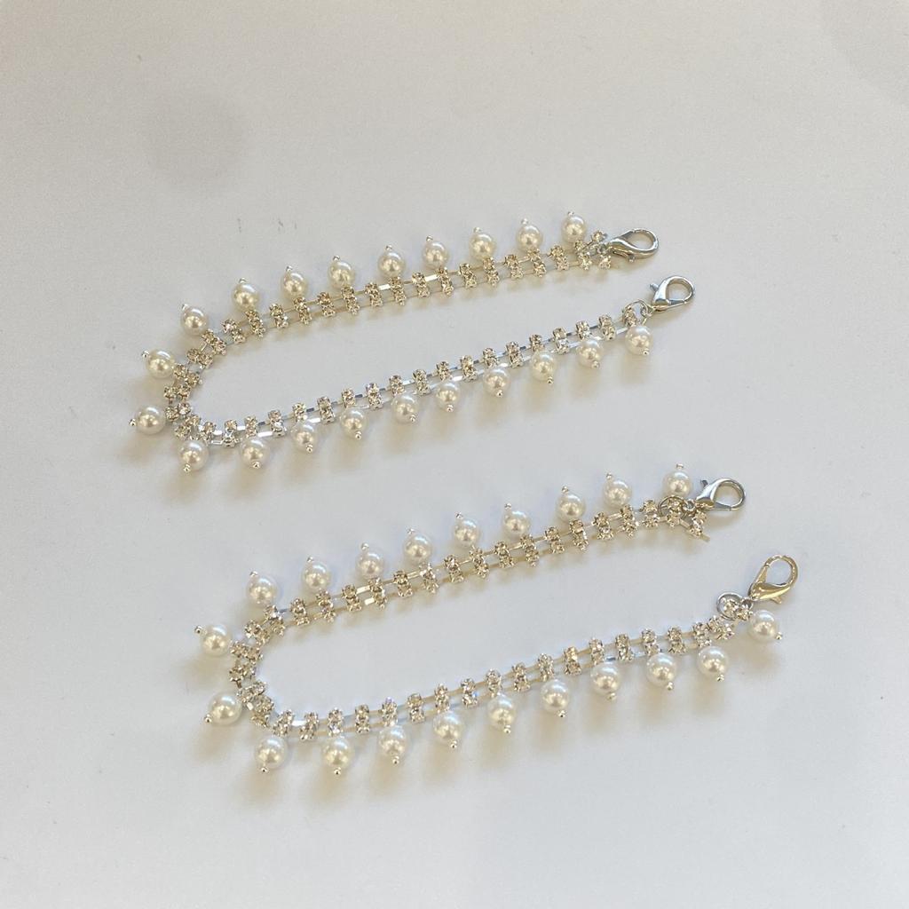 Elegant Detachable Beaded Shoe Heel Charm Stylish Back Heel Pendant Shoe Heel Accessory Beaded Heel Jewelry for Women