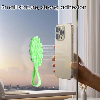 Silicone Suction Phone Holder Candy Colored Universal Mobile Phone Stand Double-Sided Suction Cup Wall Bracket for All Phones