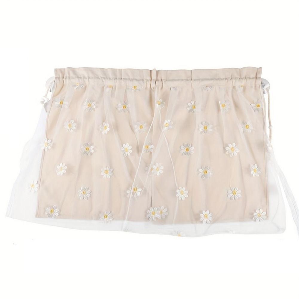 

Cotton Cloth Embroidered Car Curtain Double Layer Vehicle Privacy Shades Rear Seat car curtain