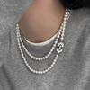 Shell Love Ring Buckle Design Shijia Pearl Necklace Temperament Is Round And Strong Light Imitation Pearl Long Sweater Chain