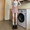 Denim Skirt A Line High Waist Slim Fit With Vintage Wash For Casual Wear