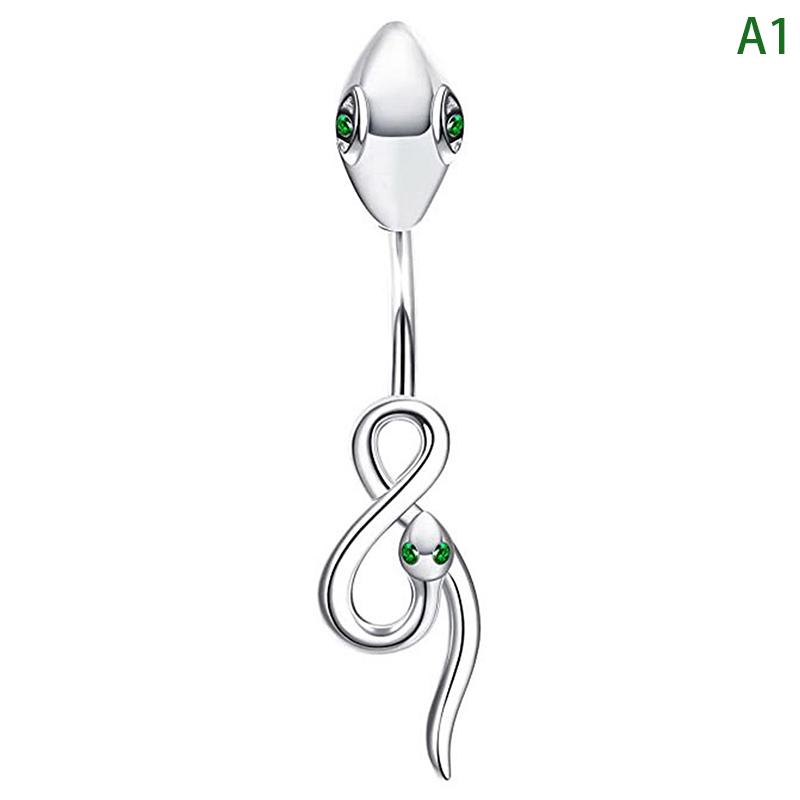 

Кольцо для пупка из нержавеющей стали в форме змеи, креативное украшение для пирсинга пупка из циркония