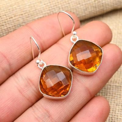 Morganite Gemstone Handmade 925 Sterling Silver Jewelry Earrings For Her