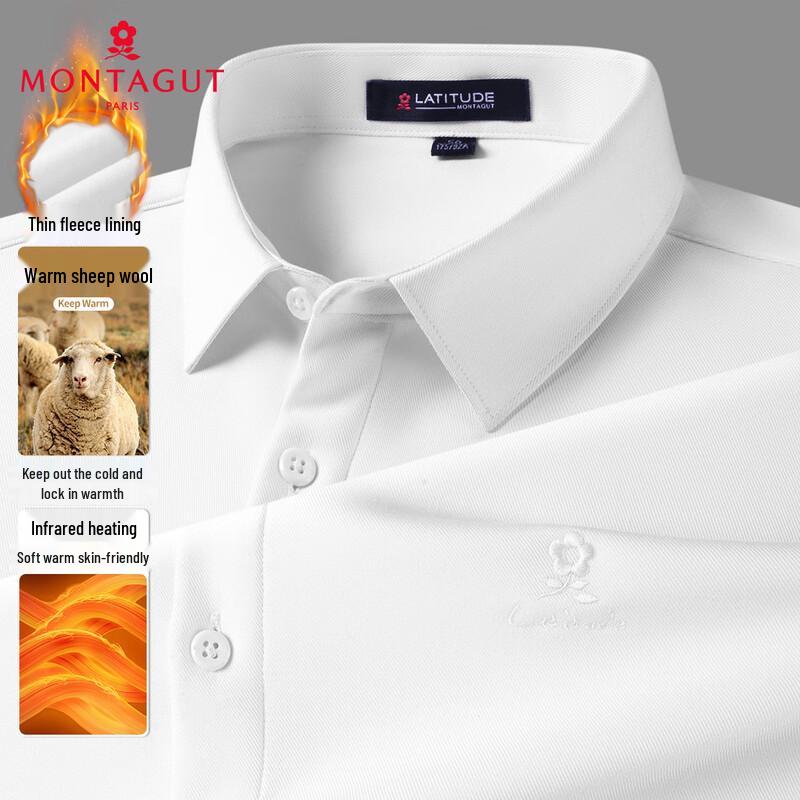 

MONTAGUT Men s Warm Wool Blend Long-Sleeve Shirt 54