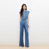 VEROMODA Women's Cotton-Lyocell Denim Overalls