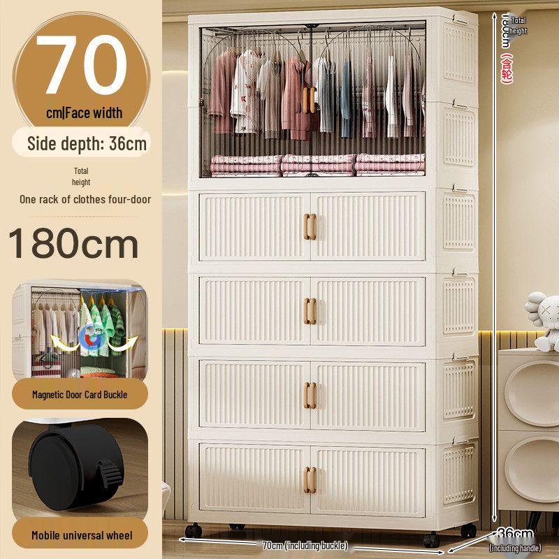 Foldable Wall-Mounted Baby Wardrobe & Multi-Layer Storage Cabinet