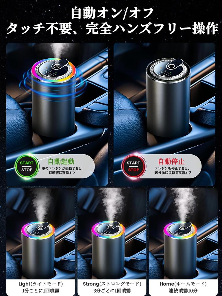 Car Aroma Natural Gardenia Scent Lasts Up To Automatic Ring Multicolor Ambient Ultrasonic Starry Sky 3 Adjustable Intensity 1000mAh Fragrance for and