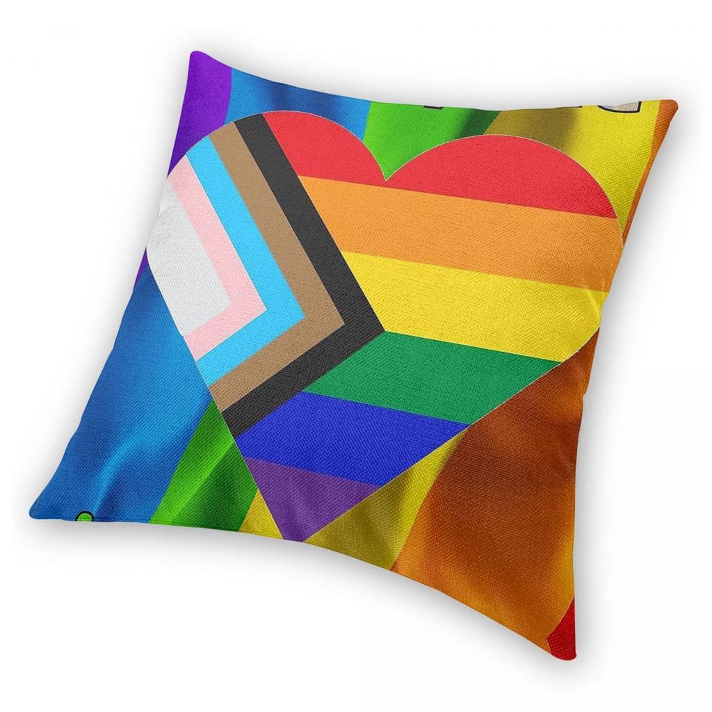 Everyone Is Welcome Lgbtq+ Pillowcase Polyester Linen Velvet Printed Zip Decor Pillow Case Room Cushion Cover 45X45
