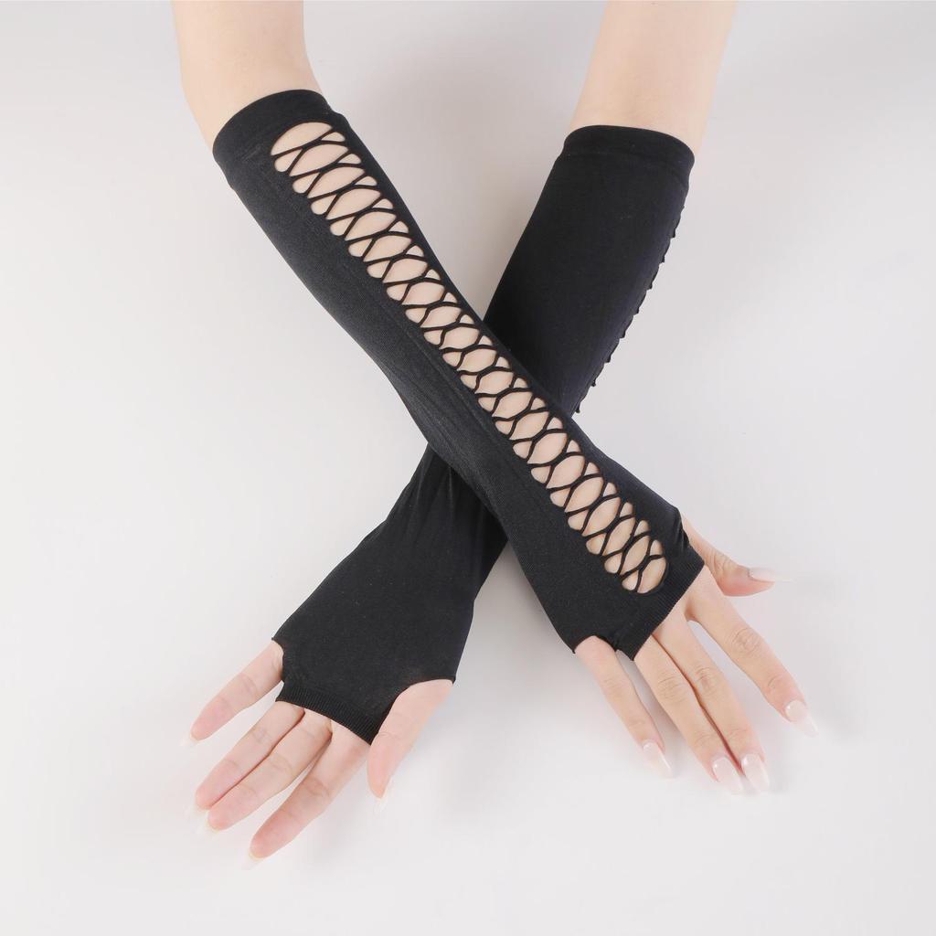 Medium Cross Sun Protection Mesh Stretch Party Gloves with Finger Hole