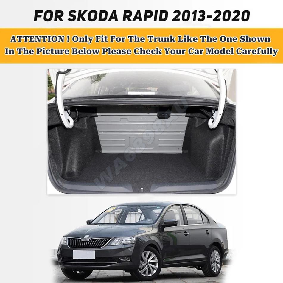 Custom Car Trunk Mat For SKODA Rapid 2013 2014 2015 2016 2017 2018-2020 Interior Accessories Anti Dirty Durable Leather Carpet