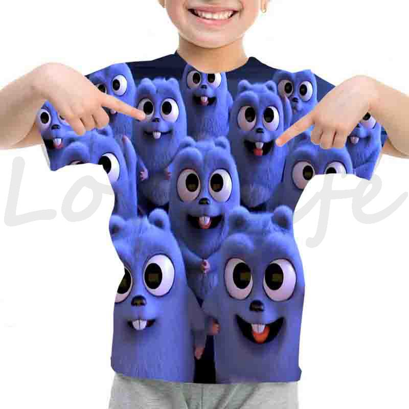 Summer Kids Grizzy And The Lemmings T-Shirts Children Cartoon 3D T Shirts Camiseta Boys Girls Teens Toddler T Shirts Tee Tops