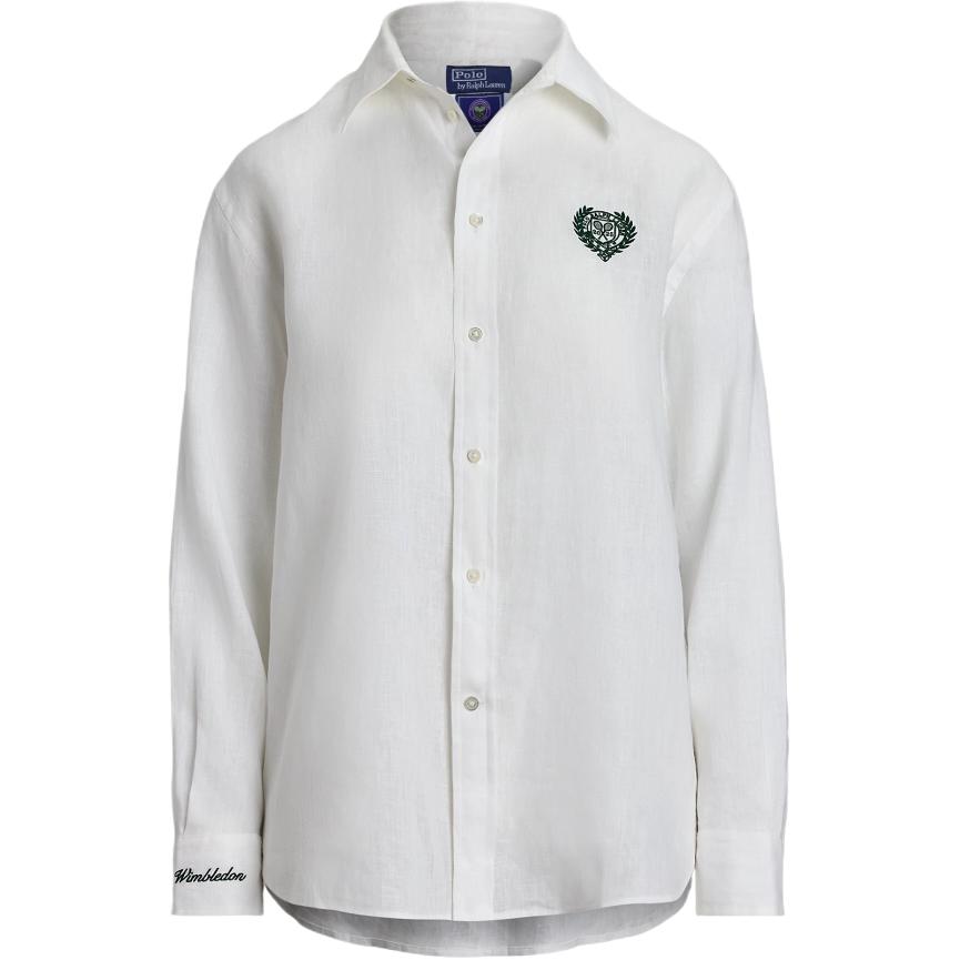 

Рубашка поло Ralph Lauren оверсайз на пуговицах с вышивкой в виде теннисной ракетки женские рубашки WMPOSHTNDO20831-100 S