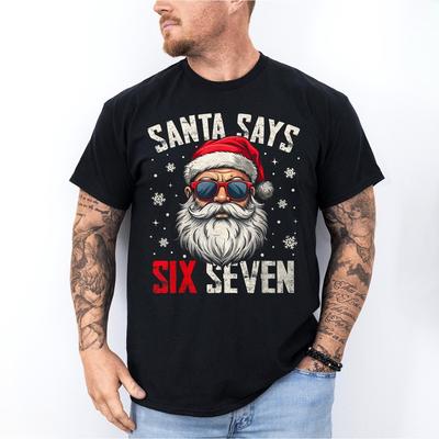 Lustiger Weihnachtsmann sagt Sechs Sieben Weihnachten 67 Meme Xmas Unisex T-Shirt