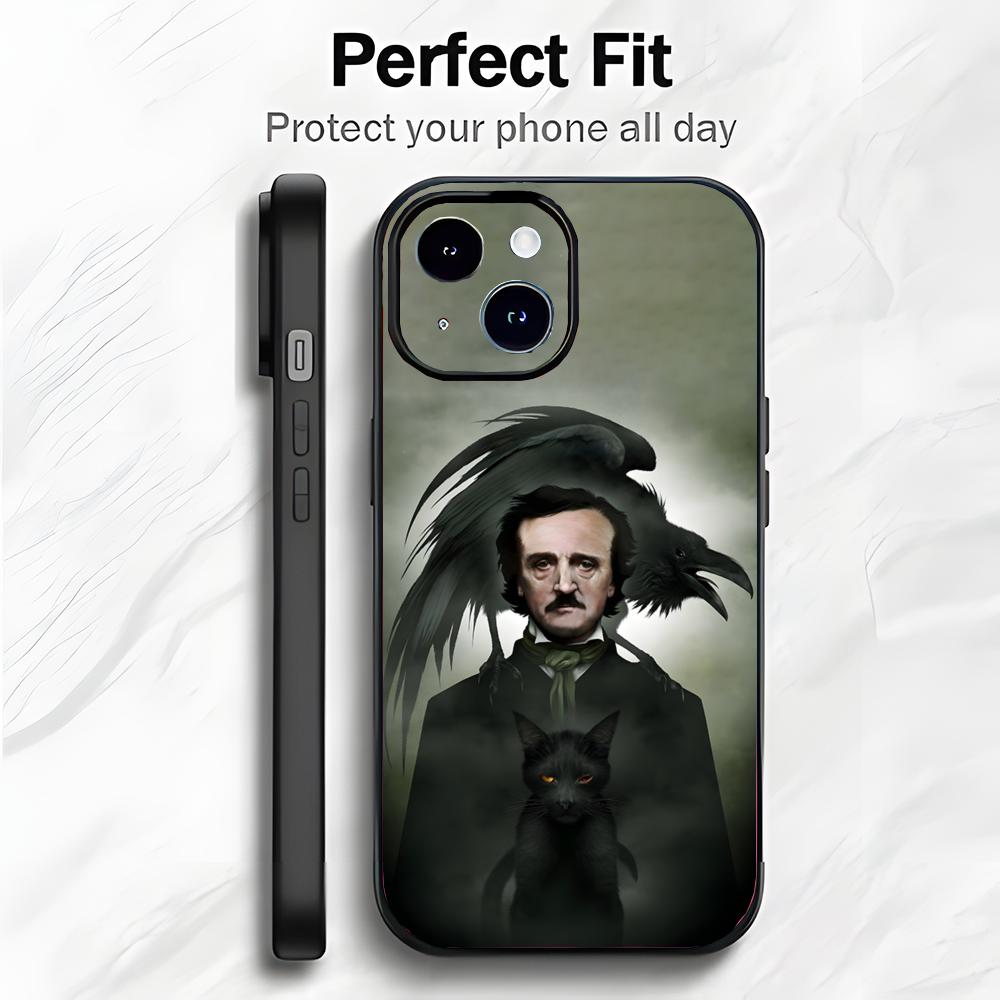 Classic Writer E-Edgar Allan Poe Phone Case Phone Case Soft Packaging Lightweight For iPhone17 16 15 14 13ProMax