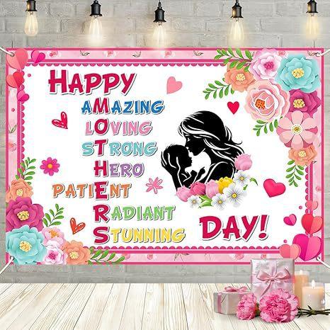 Flower Mother's Day Party Celebration Decorative Background Cloth Garden Arrangement Background