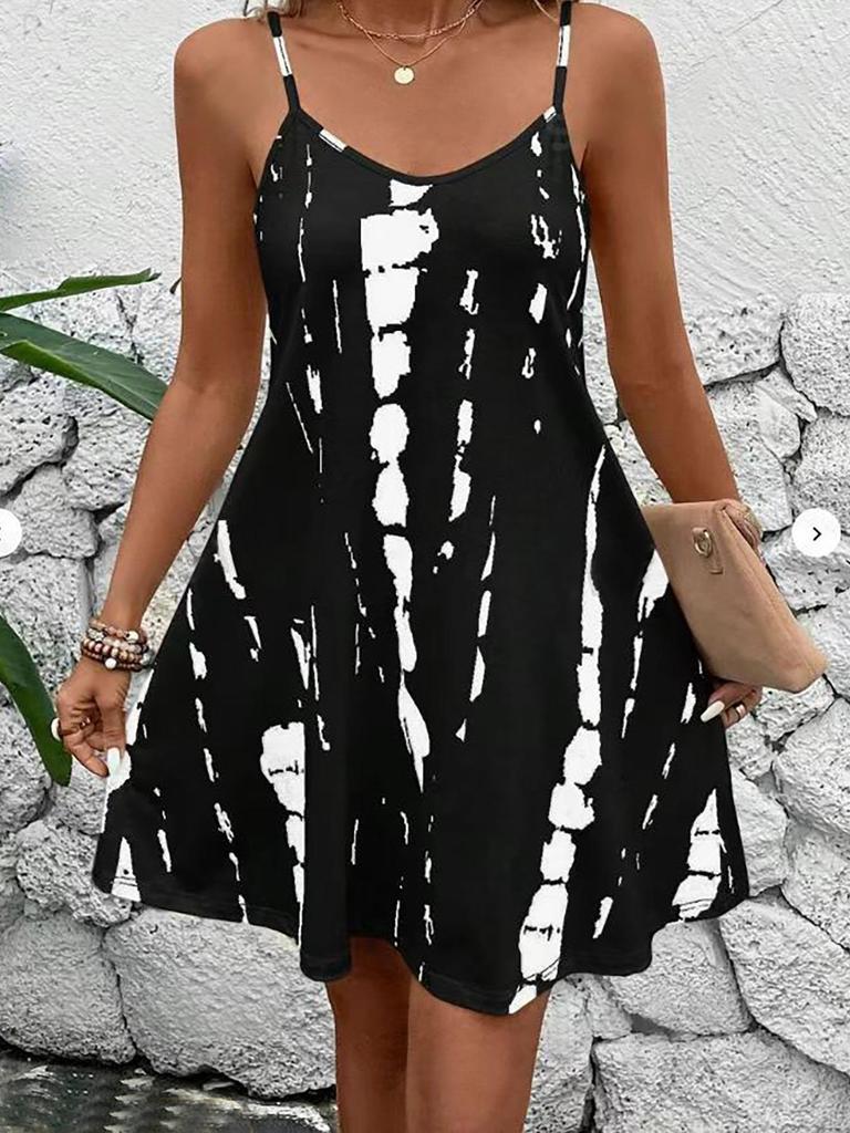 2025 Damen Sommer Mode Lässig Bedrucktes Trägerkleid