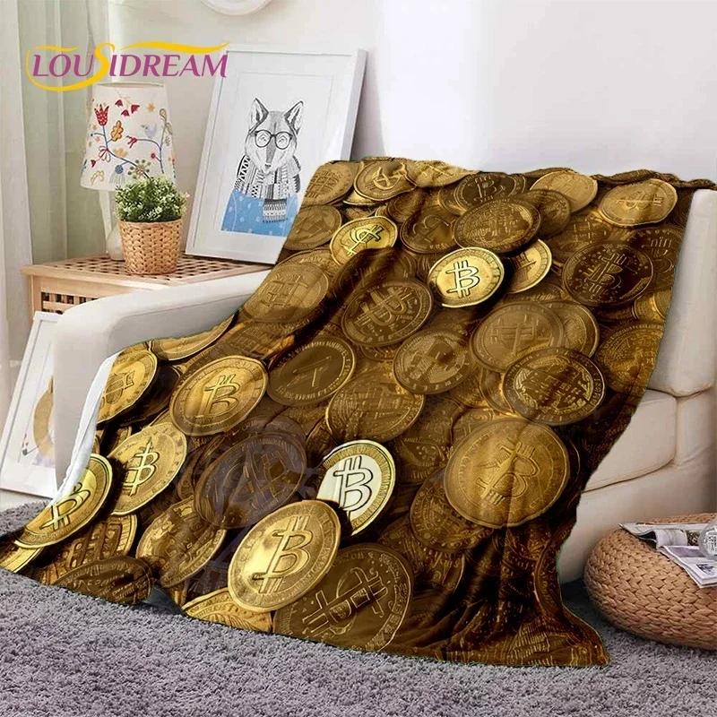 Bitcoin Virtual Currency NFT Soft Flannel Blanket for Beds Bedroom Sofa Picnic,Throw Blanket for Cover Outdoor Leisure Nap Gift