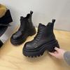 [Fanfna] 2025 Autumn New Fashionable Versatile British Style Thick-soled Small Man Increases Height Martin Boots Women's Niche