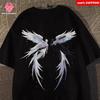American Style Angels Demons Print T-shirt Man Women Summer 100% Cotton Short Sleeve Tee Casual Y2k Tops Street Couple Clothing