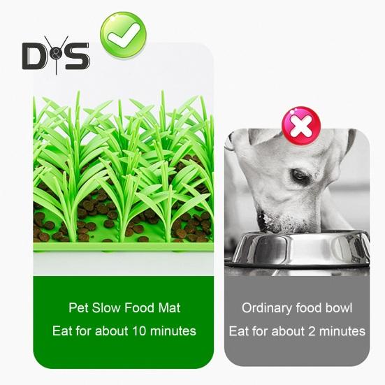 Silicone Grass Mat Slow Feeding Mat Silicone Grass Snuffle Feeding Mat for Indoor Cats Anti-Slip Dog Feeding Mat Interactive Toy Pet Treat Lick Mat