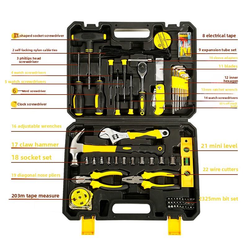 Gift Tool Set Home Hardware Hand Tool Combination Car Maintenance Kit Toolbox 1set