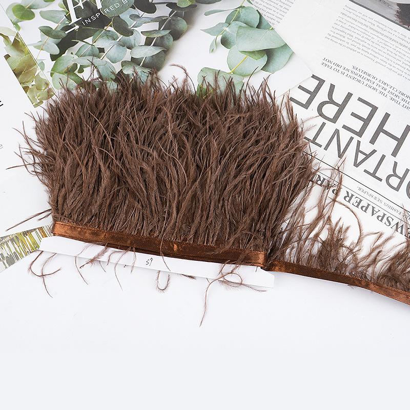 8-10Cm Ostrich Feather Wedding Dress Diy Performance Clothing Accessories Feather Tassel Including Webbing