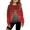 Girls' Hooded Knitted Pullover Round Neck Long Sleeve Top