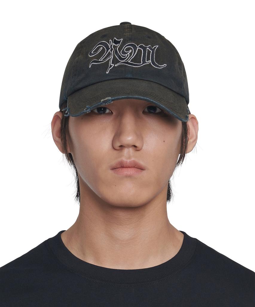 Nomaenyueol Bleached Nm Logo Ball Cap - Washed Black