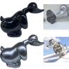 Unique Resin Savage Duck Car Ornament Angry Duck Head In Silver For Car Interior Decor