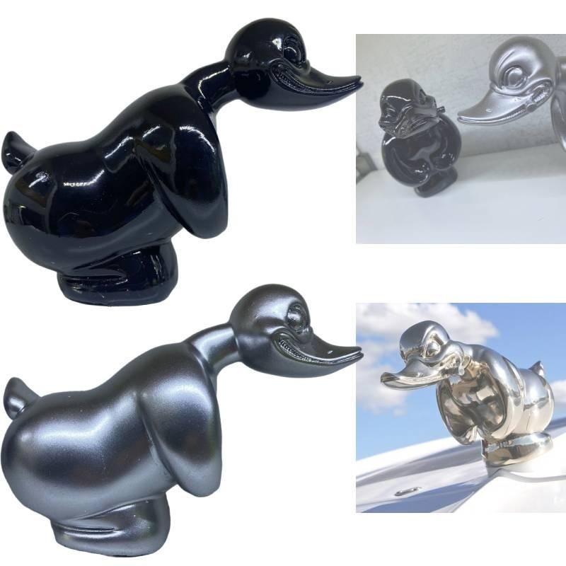Unique Resin Savage Duck Car Ornament Angry Duck Head In Silver For Car Interior Decor