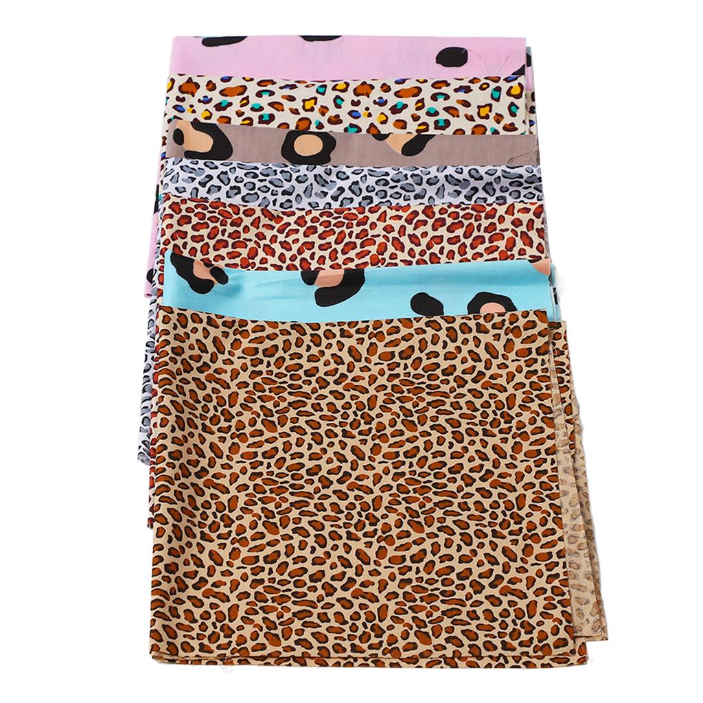 Leopard Print Fabric 19.7in Wide Assorted Styles Soft Breathable Light Multi Purpose Quilting