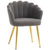 Lounge Chair Petal-Back Armchair Metal Metal Legs for Living Room Bedroom, Grey