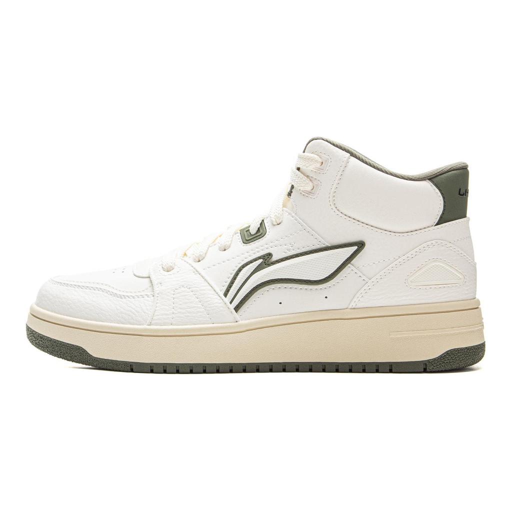 Li Ning Tianji HI Coverage Slip Resistant Cushioning Abrasion Resistant Mid Top Skateboard Shoes Men's Green AGCV339-1